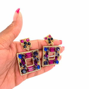 colofurl stone earrings, color jewel earrings. 