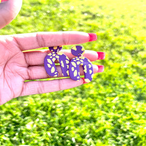 purple clay earrings